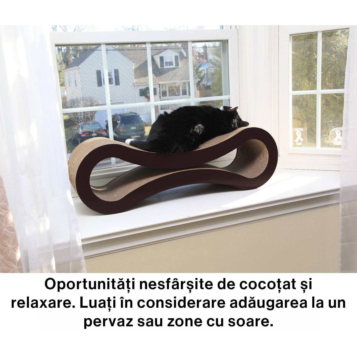 Ansamblu de joaca pentru pisici NextWave®, zgarietor pentru pisici, loc de relaxare, model in forma ergonomica de infinit – imaginea 7