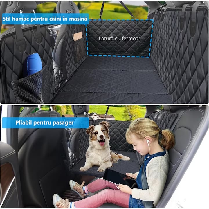 Husa scaune auto, protectie si transport animale extinsa NextWave®️, insertie 3 placi pentru caini, pisici de toate taliile – imaginea 7