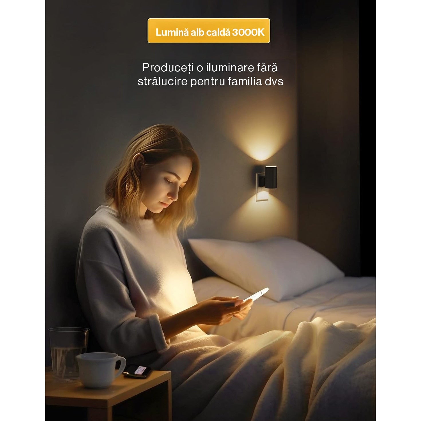 Set 2 Lampi de Noapte LED NextWave®, Senzor zi-noapte, Lampa Fara fir, Usor de instalat, Pentru dressing, dulap de – imaginea 7