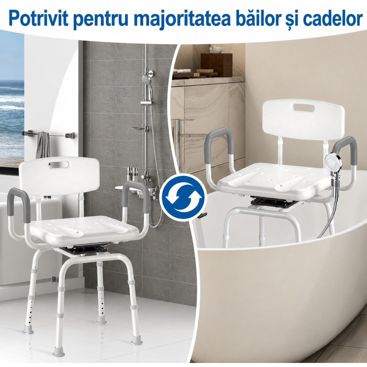 Scaun de dus NextWave®, rotativ la 360°, reglabil pe inaltime, cu spatar si cotiere, cadru rezistent din aluminiu, picioare – imaginea 7