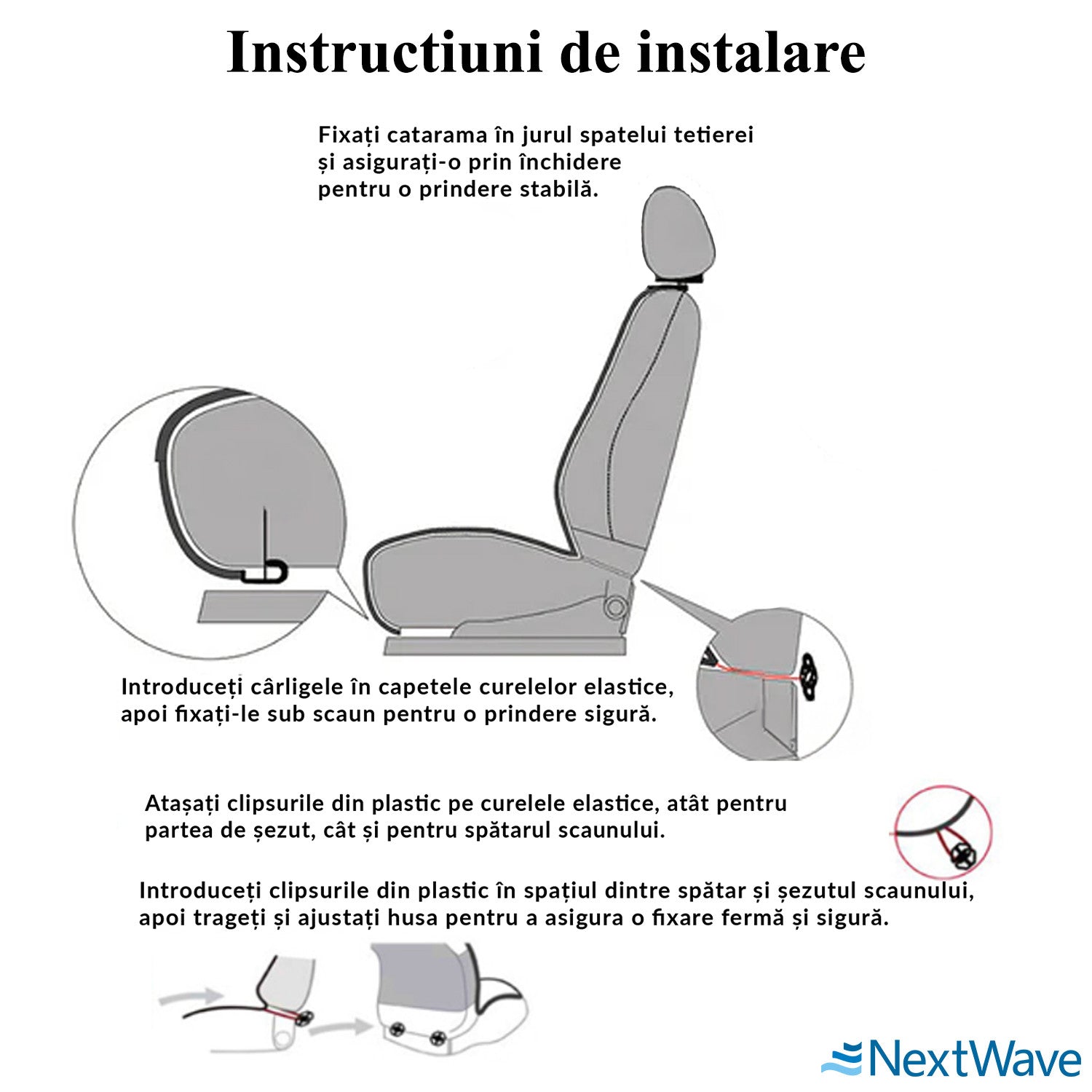 Husa scaun auto NextWave, impermeabila, antialunecare, bej, universala – imaginea 8