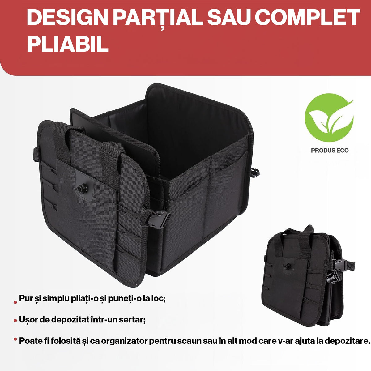 Organizator portbagaj auto pliabil NextWave, compartimentare personalizabila, 53x34cm – imaginea 8