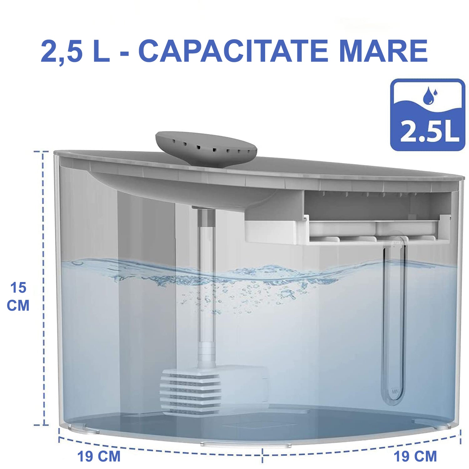 Dispenser apa automat NextWave®, tip fantana pentru pisici si caini, cu purificare si filtrare prin carbune activ cu 2 – imaginea 8
