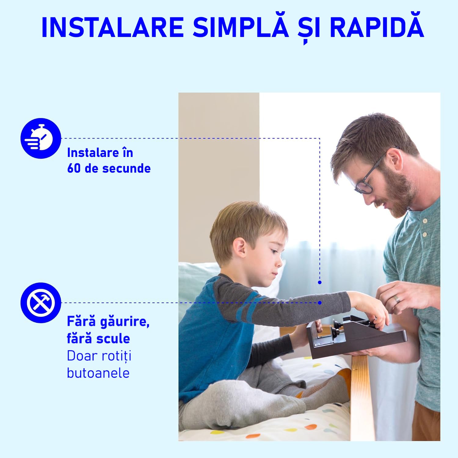 Raft pentru pat NextWave®️, cu suport pentru telefon, tableta si obiecte, incarcator, prindere incorporata pentru cabluri – imaginea 8