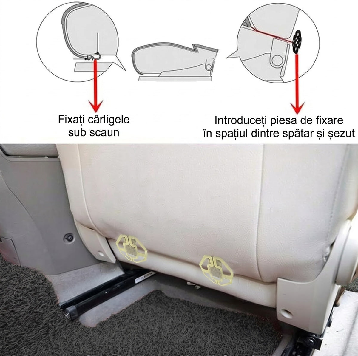 Set 2 Huse scaun auto fata universala si 1 husa bancheta NextWave®️, ofera protectie pentru sezut scaune fata si bancheta – imaginea 8