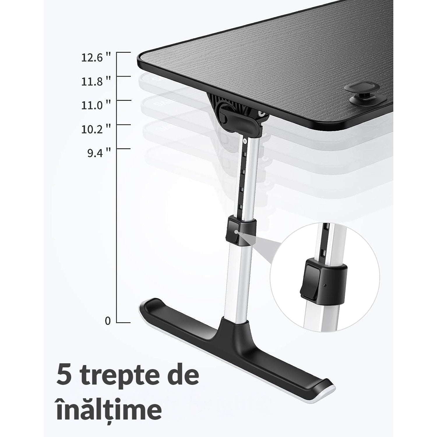 Masa pliabila pentru Laptop NextWave®️, pentru birou, pat sau canapea, 5 niveluri de inaltime si 4 unghiuri de inclinare – imaginea 8