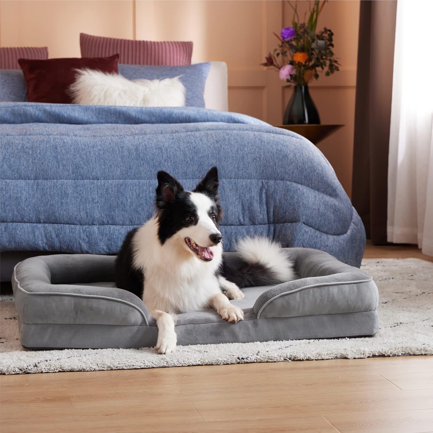 Pat Ortopedic Tip Canapea pentru Caini, Ultra Confortabile pentru Caini de Talie Foarte Mare, Pat Respirabil si Impermeabil – imaginea 8
