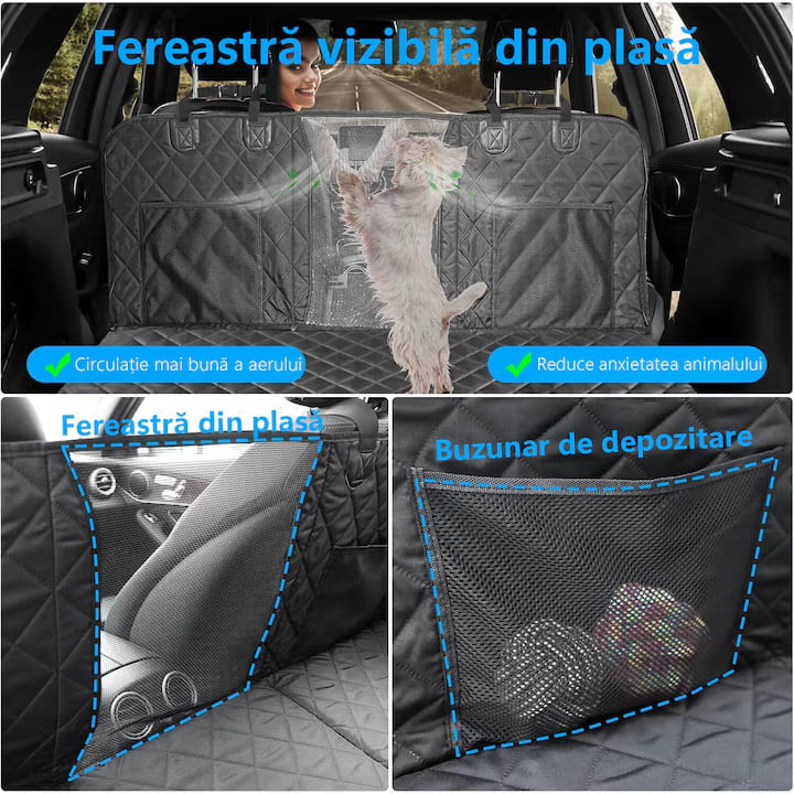 Husa scaune auto, protectie si transport animale extinsa NextWave®️, insertie 3 placi pentru caini, pisici de toate taliile – imaginea 8