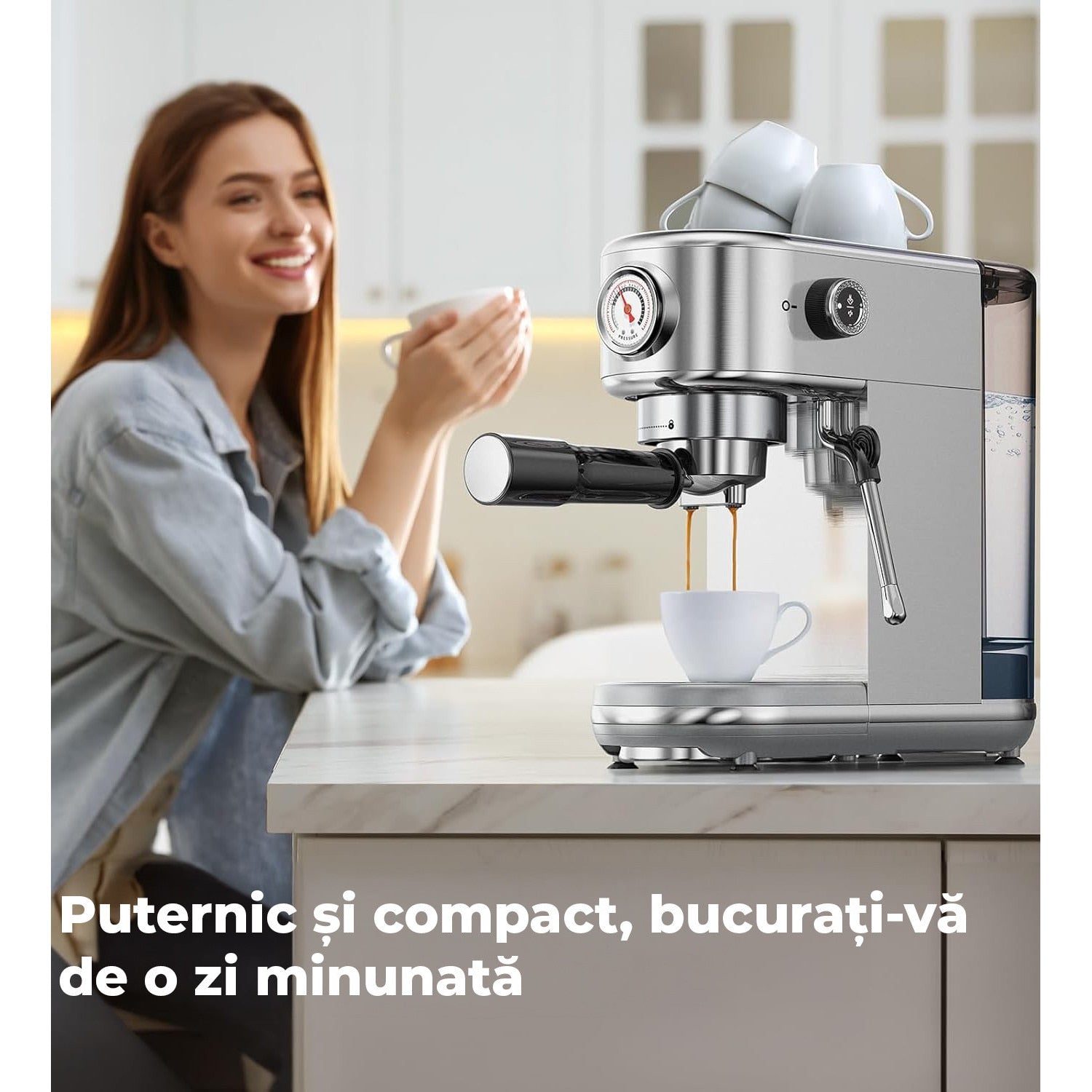 Espressor profesional NextWave® 20 bari, 1350W, rezervor 1.3L, din otel inoxidabil, spumator lapte integrat, functii – imaginea 8
