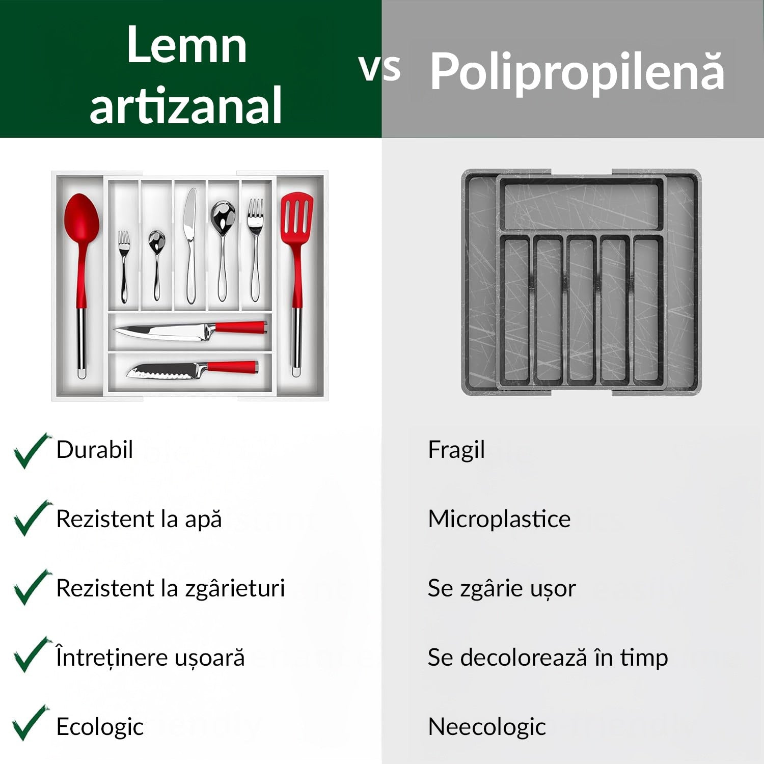 Organizator extensibil pentru tacamuri si ustensile NextWave® – bambus natural lacuit, finisaj negru elegant, 9 – imaginea 9