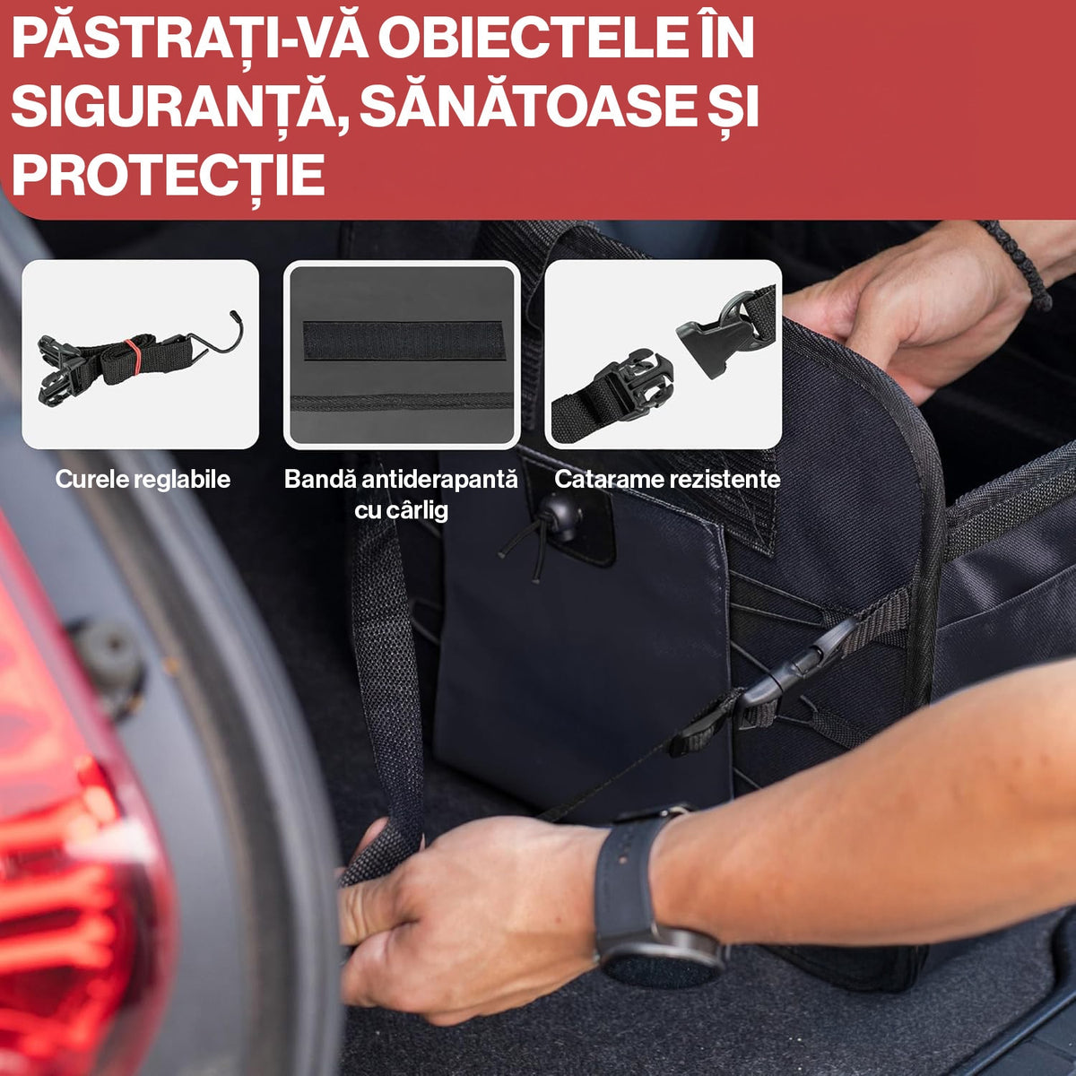 Organizator portbagaj auto pliabil NextWave, compartimentare personalizabila, 53x34cm – imaginea 9