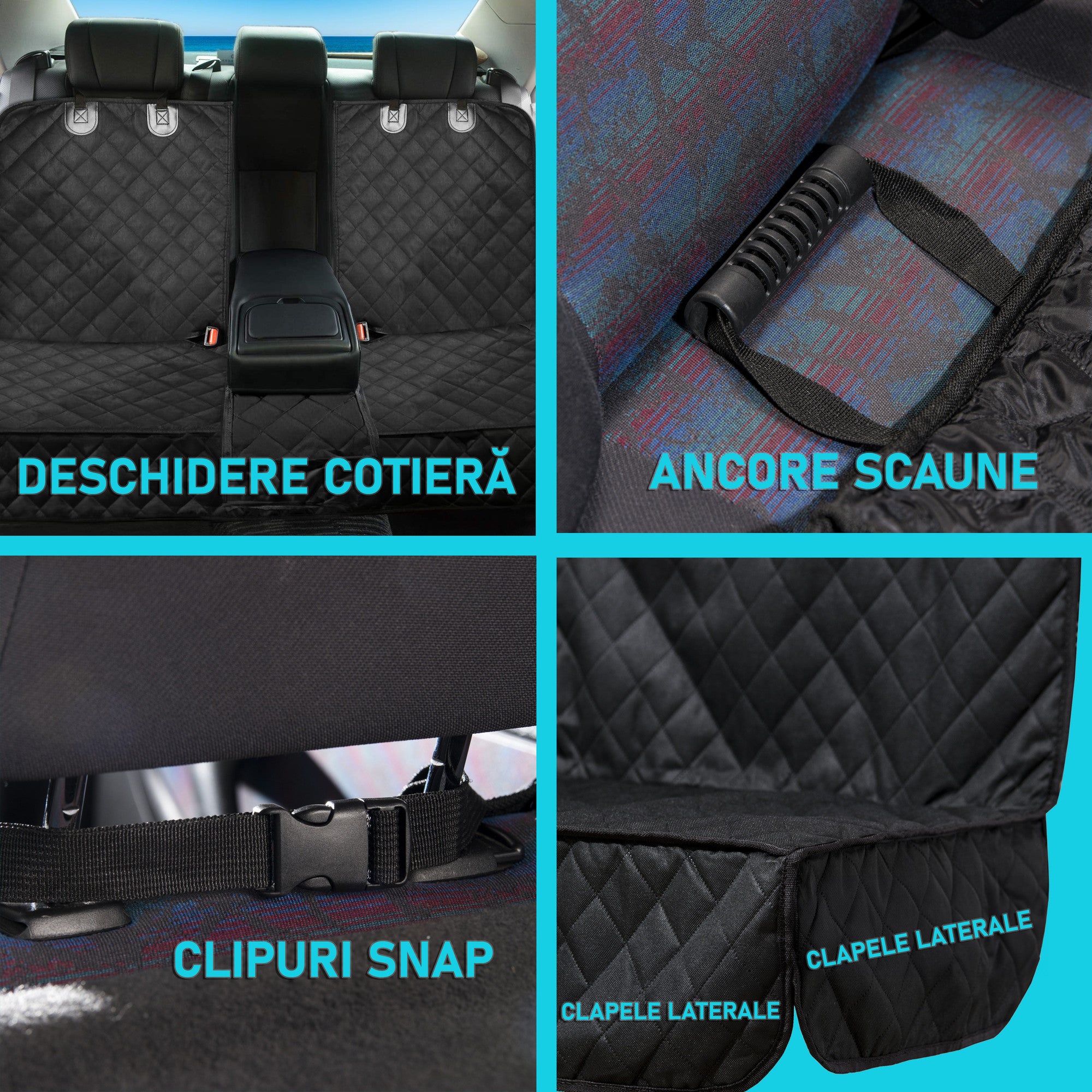 Husa scaune auto protectie si transport animale NextWave®️, universala, taxi, ride sharing, caini, pisici ofera protectie – imaginea 9