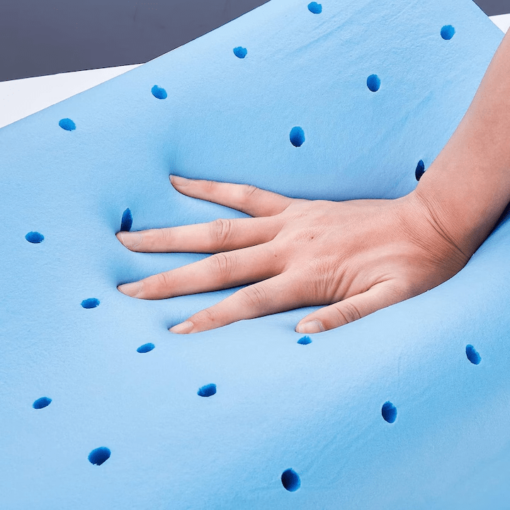 Perna ortopedica pentru dormit NextWave, Spuma cu Memorie cu gel ventilata, Husa detasabila cu 2 zone termice, Ideala pentru dormitul lateral, spate sau stomac, ergonomica pentru Gat si Suport Cervical, 60x40x12 cm, alba