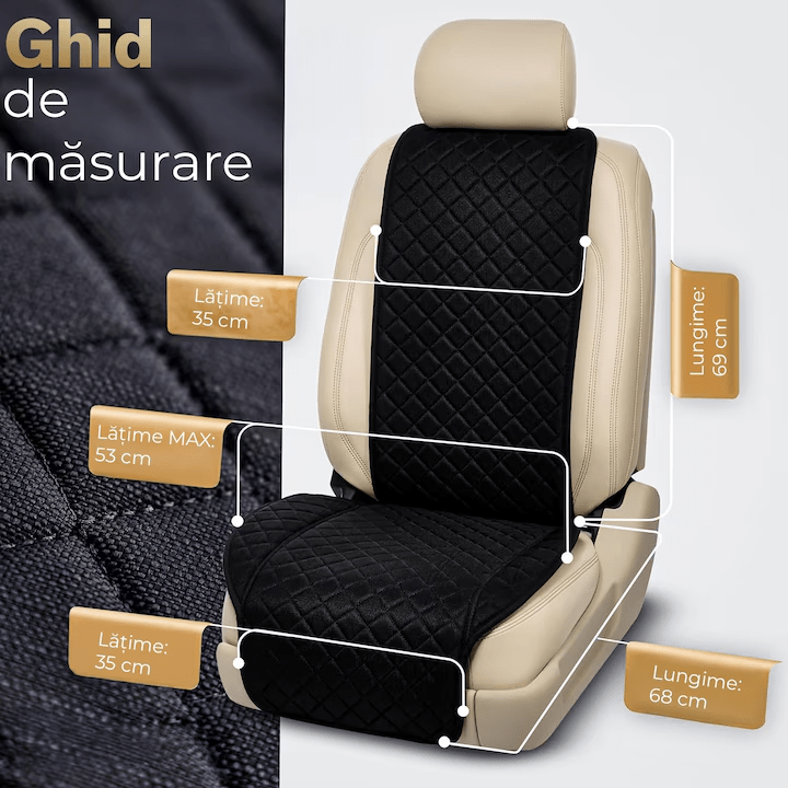 Husa scaun auto universala NextWave®️, ofera protectie scaun fata, universala, masina personala, taxi, ride sharing, antialunecare, material respirabil, pentru toate sezoanele