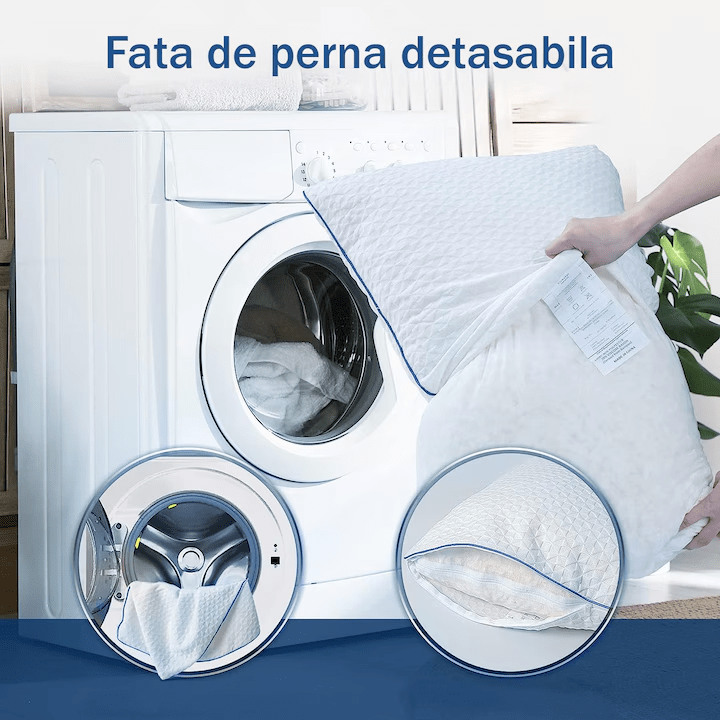 Perna ortopedica pentru dormit ajustabila NextWave, Spuma cu Memorie Maruntita pentru Gat si Suport Cervical, 2 Zone de Confort, Husa lavabila, Ideala pentru dormitul lateral, spate sau stomac, alb