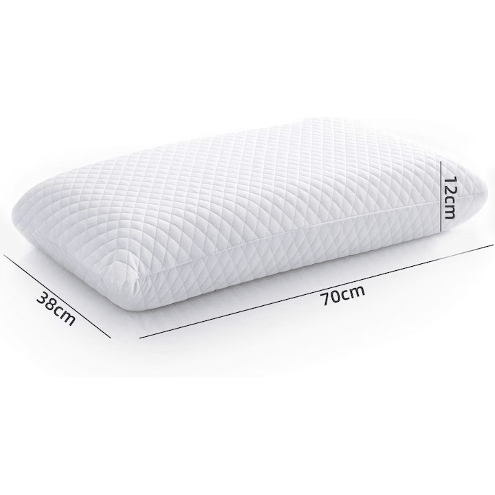 Perna ortopedica pentru dormit NextWave, Spuma cu Memorie cu gel ventilata, Husa detasabila cu 2 zone termice, Ideala pentru dormitul lateral, spate sau stomac, ergonomica pentru Gat si Suport Cervical, 60x40x12 cm, alba