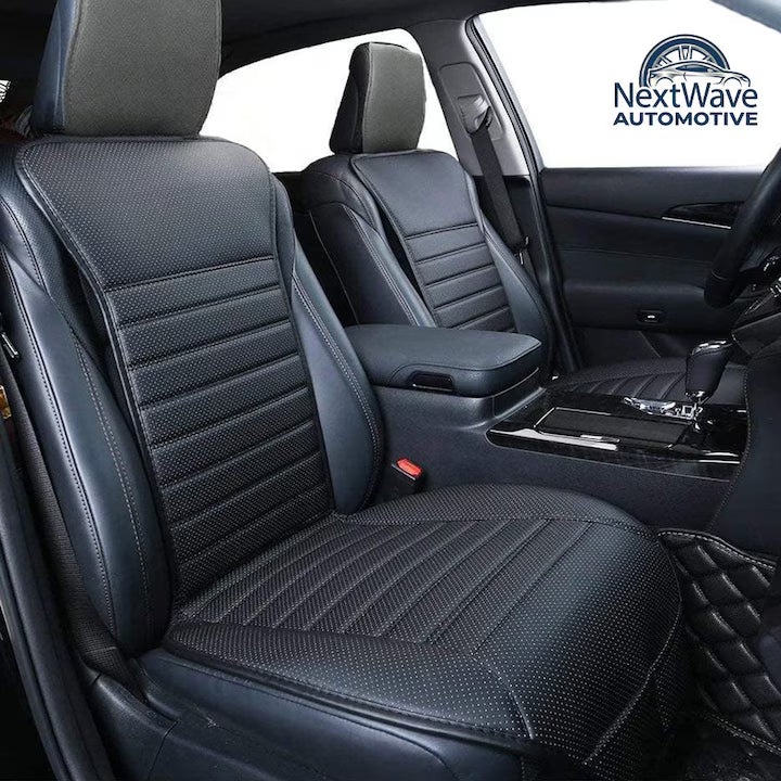 Husa scaun auto universala NextWave®️, ofera protectie scaun fata, universala, masina personala, taxi, ride sharing, antialunecare, material respirabil, pentru toate sezoanele, Piele PU gri