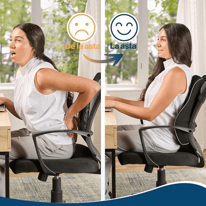 Pernă de scaun NextWave Spumă cu memorie Confort ergonomic pentru birou și mașină Negru 44x40x11 cm