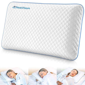 Pernă pentru dormit NextWave Spumă cu memorie cu gel ventilat Confort răcoros cu zone termice pentru somn odihnitor