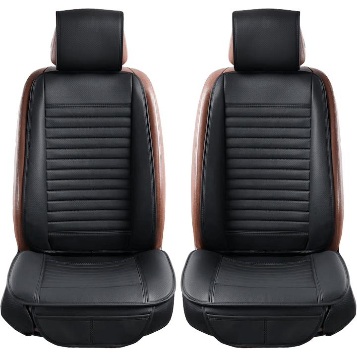 Set de 2 huse NextWave®️ pentru scaune auto, ofera protectie scaunelor din fata, universala, masina personala, taxi, ride sharing, antialunecare, material respirabil, pentru toate sezoanele, buzunare de depozitare
