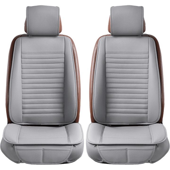 Set de 2 huse NextWave®️ pentru scaune auto, ofera protectie scaunelor din fata, universala, masina personala, taxi, ride sharing, antialunecare, material respirabil, pentru toate sezoanele, buzunare de depozitare