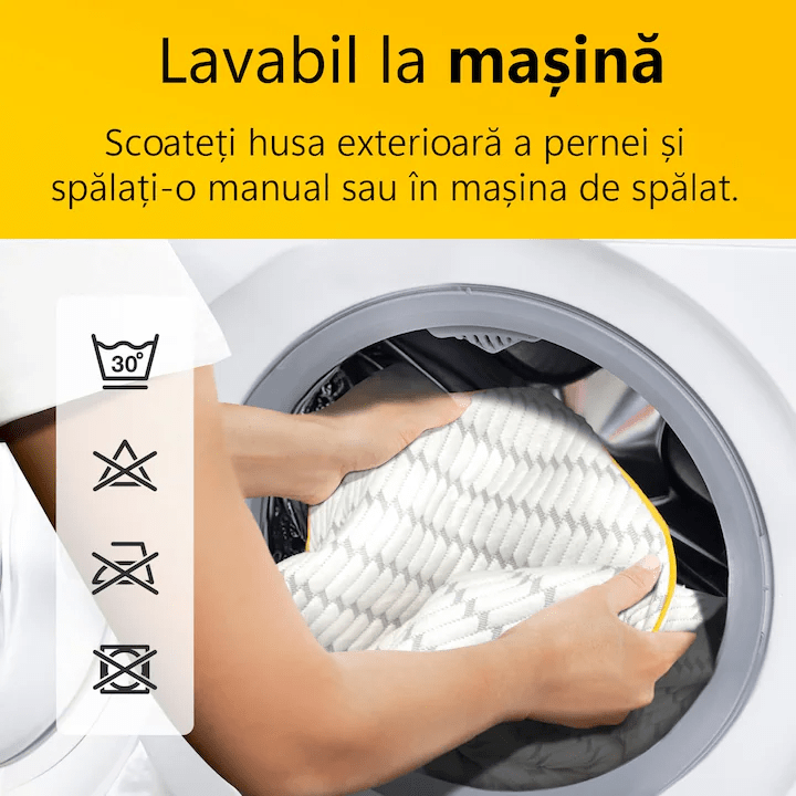 Pernă ajustabilă pentru dormit NextWave Spumă cu memorie mărunțită Confort personalizat cu 2 zone de confort 70x50 cm