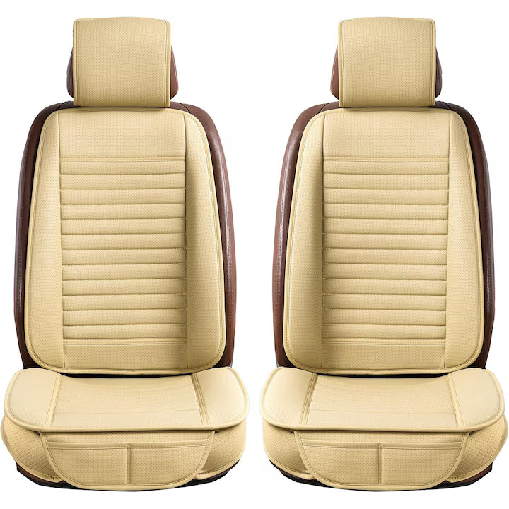 Set de 2 huse NextWave®️ pentru scaune auto, ofera protectie scaunelor din fata, universala, masina personala, taxi, ride sharing, antialunecare, material respirabil, pentru toate sezoanele, buzunare de depozitare, Gri