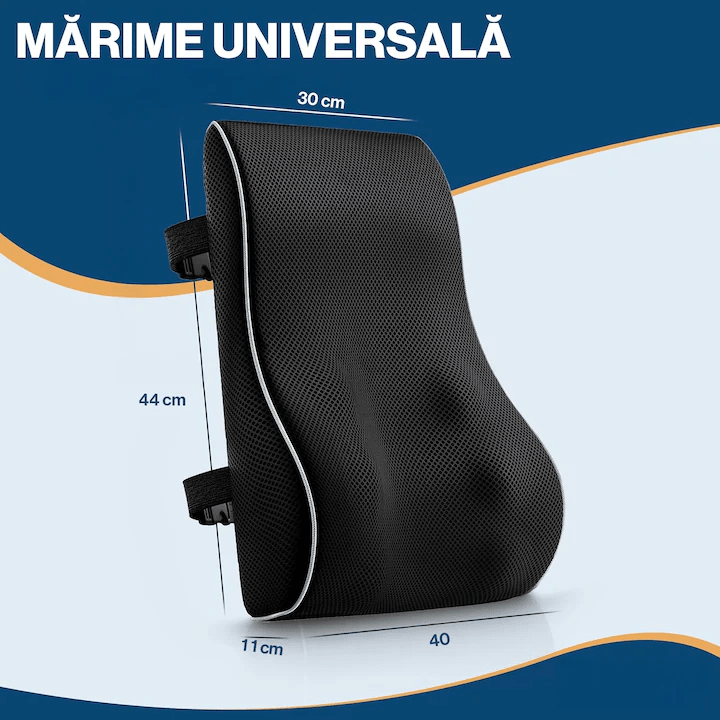 Pernă de scaun NextWave Spumă cu memorie Confort ergonomic pentru birou și mașină Negru 44x40x11 cm