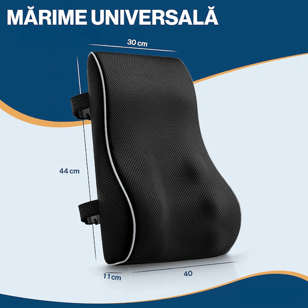 Pernă de scaun NextWave Spumă cu memorie Confort ergonomic pentru birou și mașină Negru 44x40x11 cm