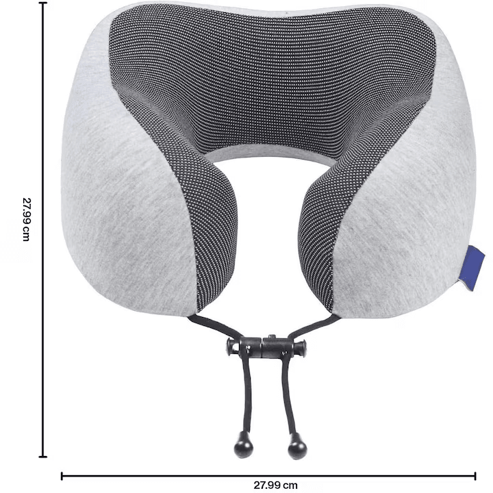 Perna de calatorie NextWave Spuma cu memorie Confort ergonomic pentru drumuri lungi Gri