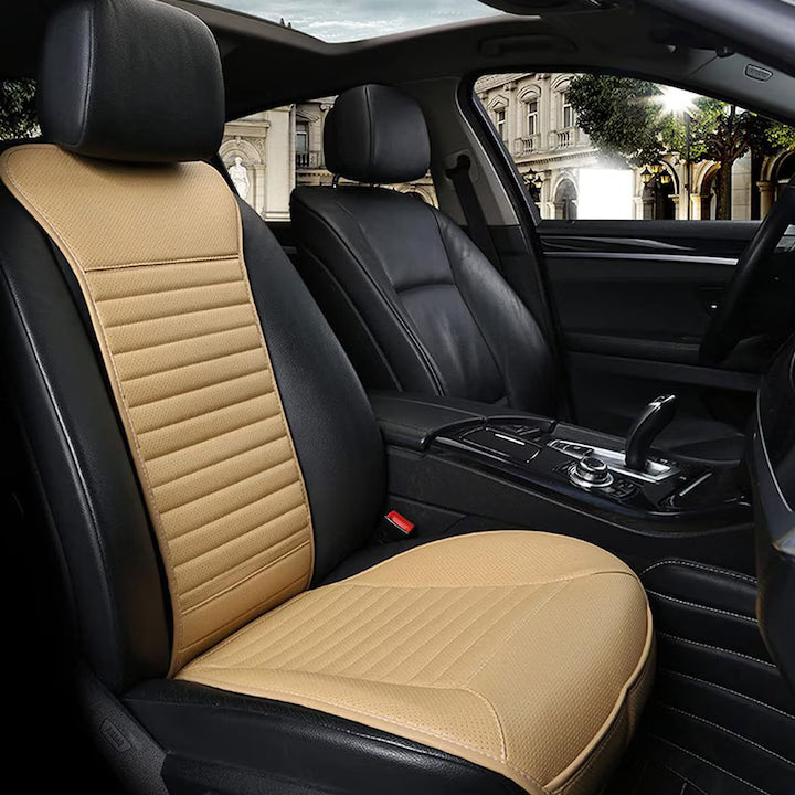 Husa scaun auto universala NextWave®️, ofera protectie scaun fata, universala, masina personala, taxi, ride sharing, antialunecare, material respirabil, pentru toate sezoanele, Piele PU, negru - 1