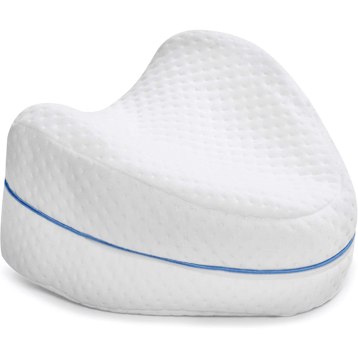 Pernă pentru genunchi NextWave Spumă cu memorie Confort ergonomic pentru relaxare și somn Albă