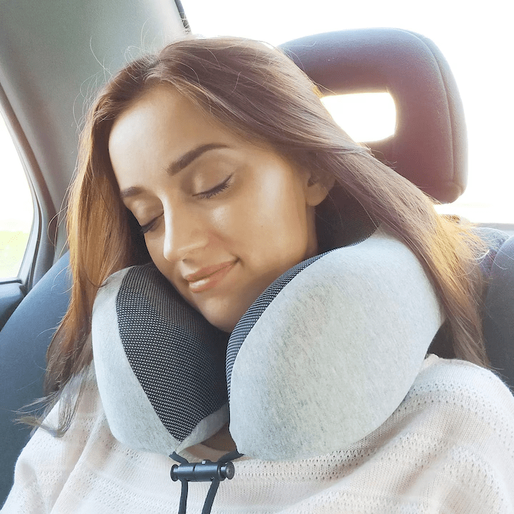 Perna de calatorie NextWave Spuma cu memorie Confort ergonomic pentru drumuri lungi Gri