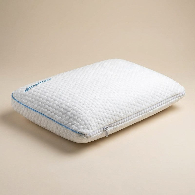 Perna ortopedica pentru dormit NextWave, Spuma cu Memorie cu gel ventilata, Husa detasabila cu 2 zone term — detaliu vizual 1