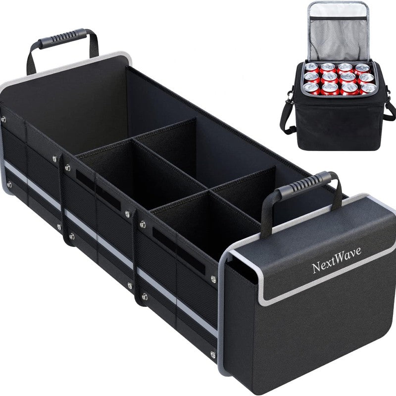 Organizator portbagaj auto cu Geanta Termica NextWave®️ si chingi de ancorare, Multifunctional, Pliabil, 6 — detaliu vizual 1