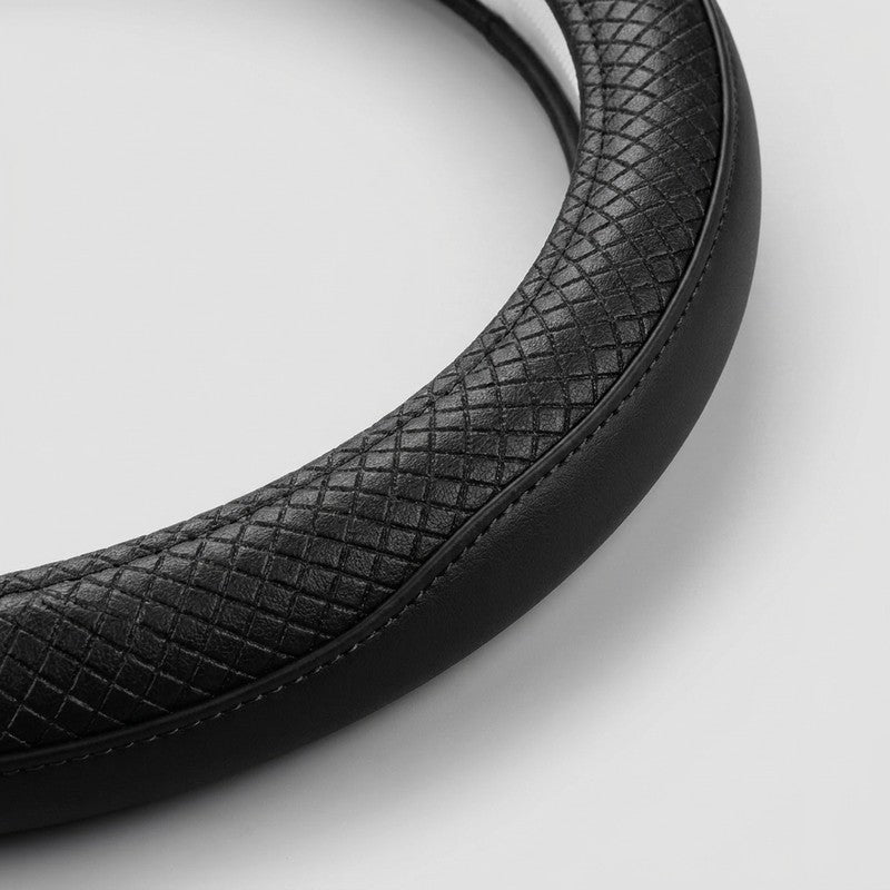 Husa volan auto NextWave®, din piele ecologica din microfibra, captuseala interioara antiderapanta, cusatu — detaliu vizual 1
