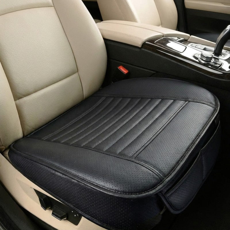 Husa scaun auto NextWave®️, universala, 53 x 53 cm, protectie pentru sezut scaun fata, piele PU, design el — detaliu vizual 1