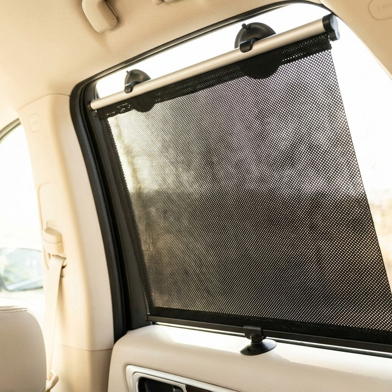 Set 2 parasolare auto retractabile NextWave®, pentru geamuri laterale, blocheaza razele solare, reduc cald — detaliu vizual 1