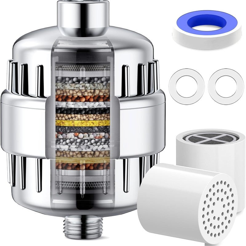Filtru de apa premium NextWave® pentru para de dus cu 20 stagii de filtrare, usor de instalat, 2 filtre in — detaliu vizual 1