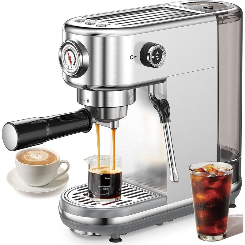 Espressor profesional NextWave® 20 bari, 1350W, rezervor 1.3L, din otel inoxidabil, spumator lapte integra — detaliu vizual 1