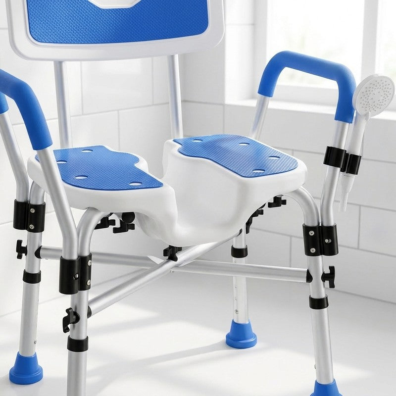 Scaun de dus NextWave®, reglabil pe inaltime, cu spatar, cotiere si sezut moale captusit cu EVA, scaun de — detaliu vizual 1