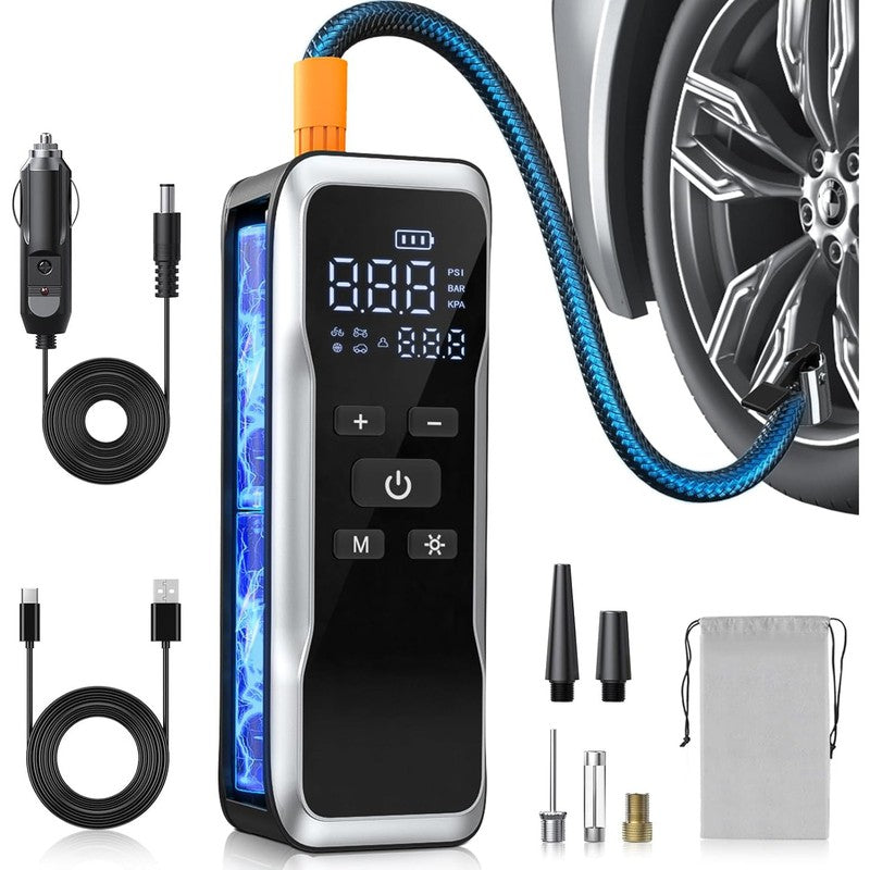 Compresor auto portabil NextWave, 150 PSI, 34 L/min, alimentare duala, Negru Metalic, 4,4x19,5x6,2 cm — detaliu vizual 1