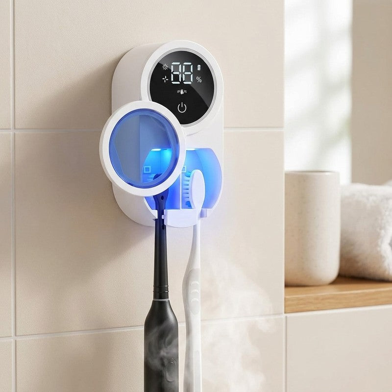 Sterilizator UV Portabil pentru 2 Periute de Dinti BeGenius ®, Suport Periute Dinti Inteligent cu Functie — detaliu vizual 1