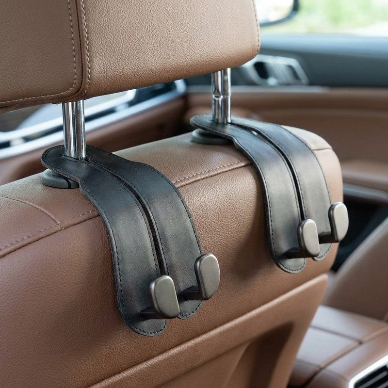 Set 2 carlige auto duble pentru tetiera NextWave®, pentru genti, sacose, haine si accesorii, aliaj de alum — detaliu vizual 1