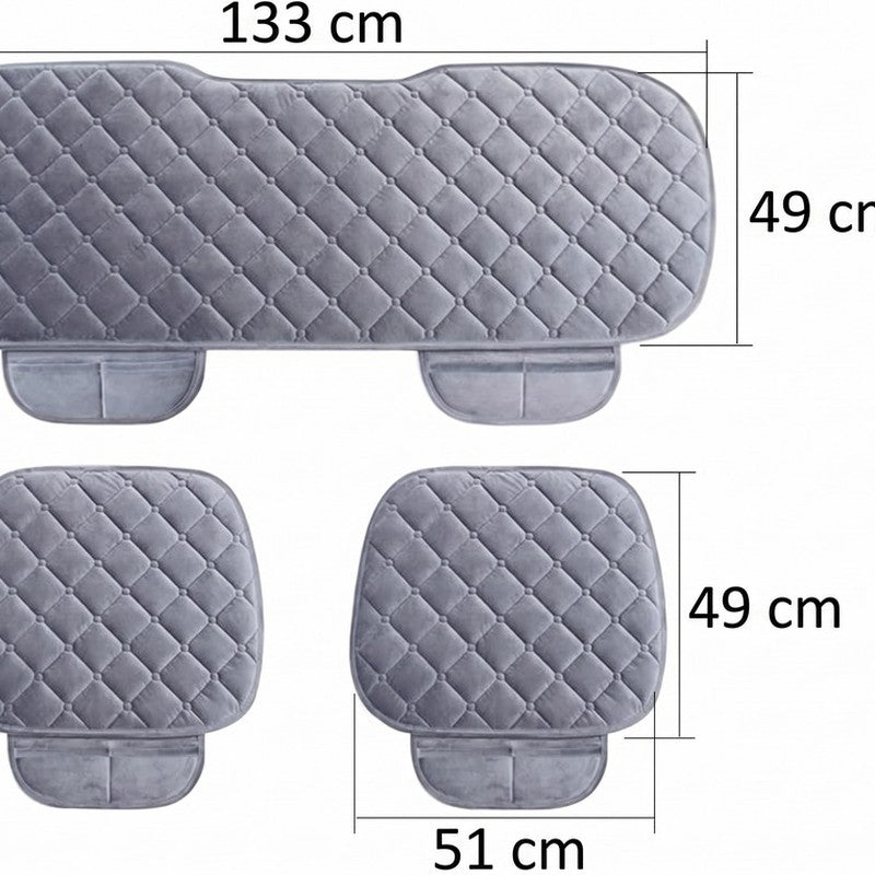 Set huse scaune auto NextWave®️, 3 piese pentru protectie si confort sporit, baza antialunecare si buzunar — detaliu vizual 1