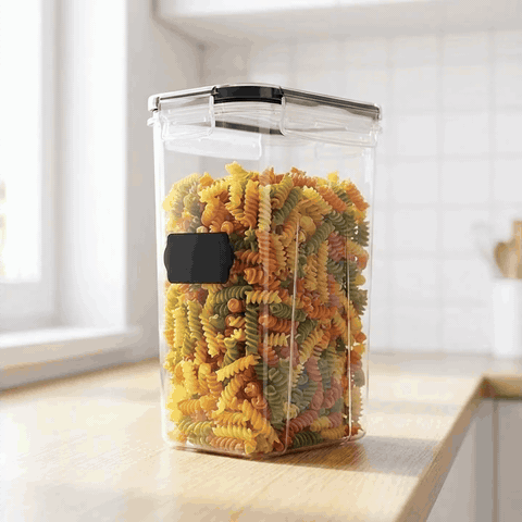 Set 24 cutii depozitare alimente NextWave® – plastic alimentar transparent fara BPA, capace etanse cu garnitura, 4 dimensiuni