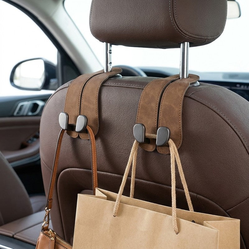 Set 2 carlige auto duble pentru tetiera NextWave®, pentru genti, sacose, haine si accesorii, aliaj de alum — detaliu vizual 2