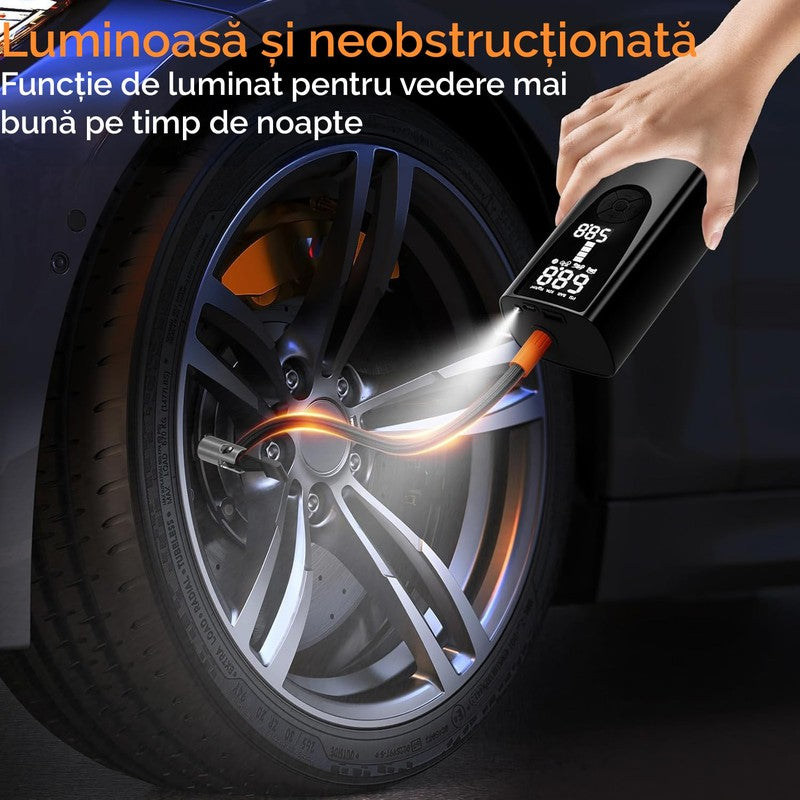 Compresor portabil electric NextWave® – pompa de aer reincarcabila 6000 mAh, presiune 0, 1-10, 3 bar (150 — detaliu vizual 2