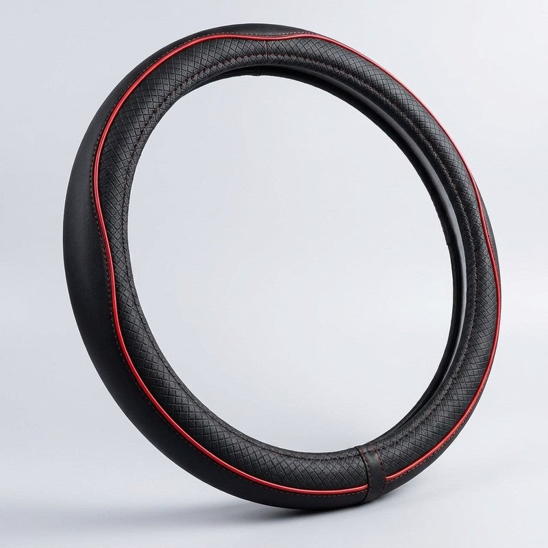 Husa volan auto NextWave®, din piele ecologica din microfibra, interior antiderapant din cauciuc, cusaturi — detaliu vizual 2