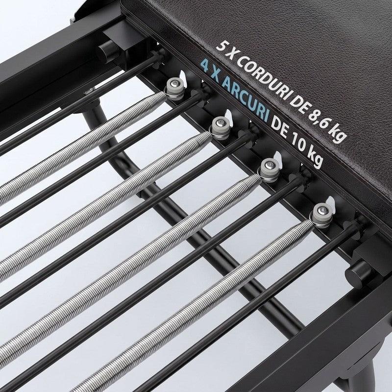 Aparat Pilates Reformer pliabil NextWave®️, pentru antrenamentul complet al corpului si recuperare, rezist — detaliu vizual 2
